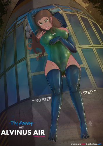 Alvinus-Air-Curlys-airline_Green-swimsuit-bikini-tanline