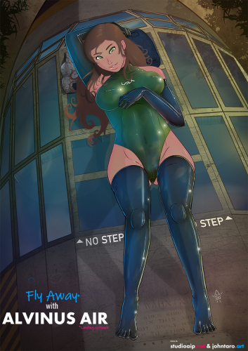 Alvinus-Air-Curlys-airline_Green-swimsuit