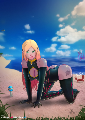 Entangling-Journalism-on-Tentacle-Island_yellow-black-swimsuit-over-transp-undersuit