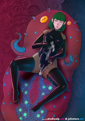 Goblin-mistakes_Tentamonster-swimsuit-black-cumcovered